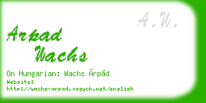 arpad wachs business card